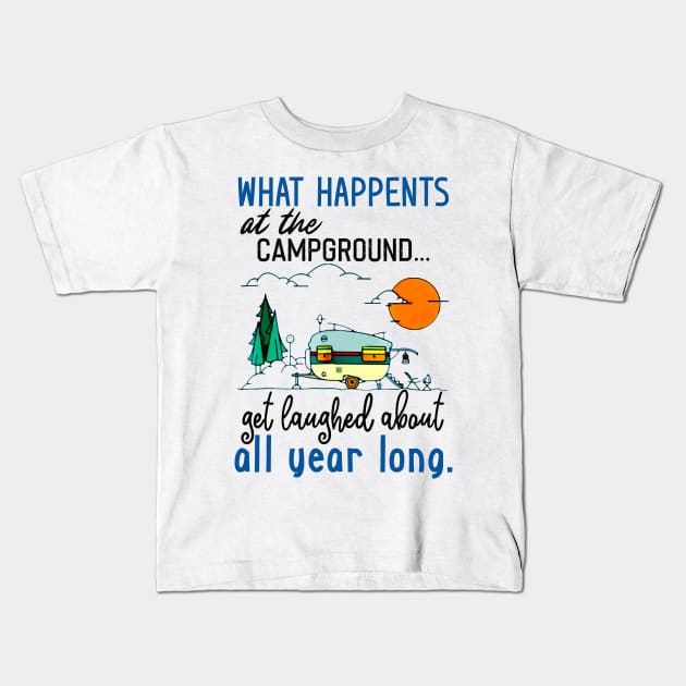 Camping Campground Kids T-Shirt by Pelman